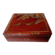 Coffret ou boîte à bijoux en bois laqué à décor d'oiseaux et branchages. Chine?  Japon?