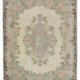 Hand-Knotted Antique Turkish Beige Rug 213 cm x 294 cm - 25059
