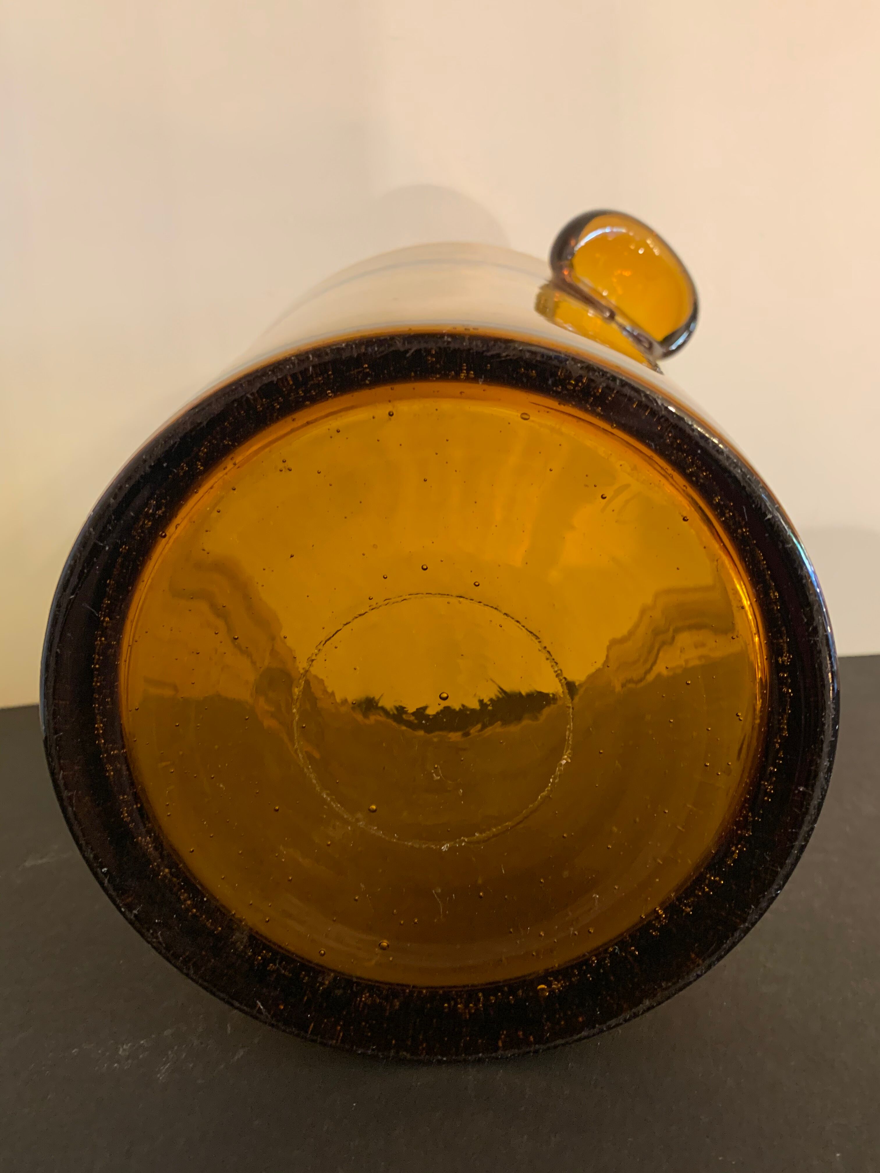 Biot amber yellow bubbled glass champagne bucket