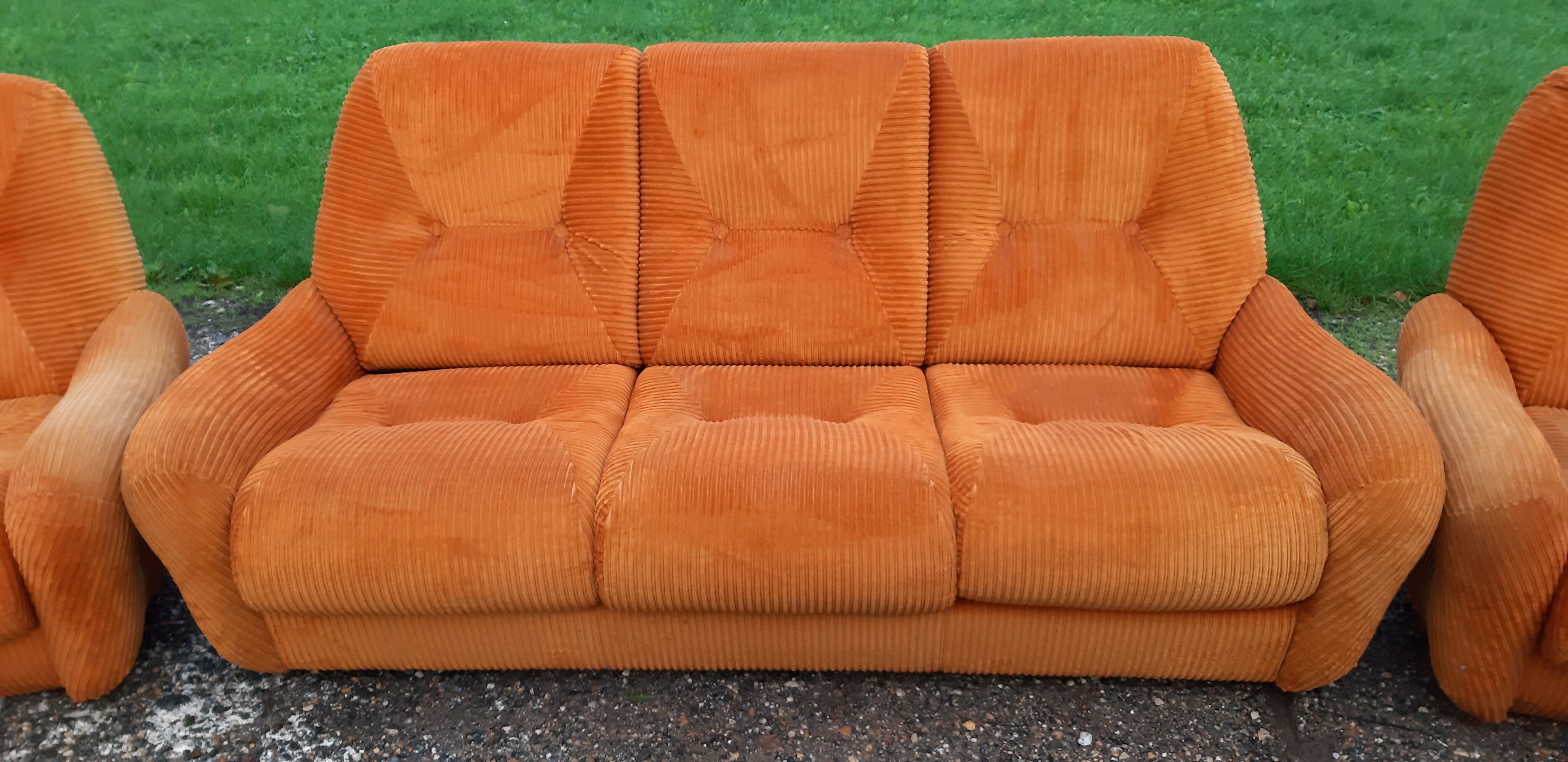 Living room from the 1970s in orange