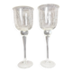 Two cracked glass lanterns 30.5 cm