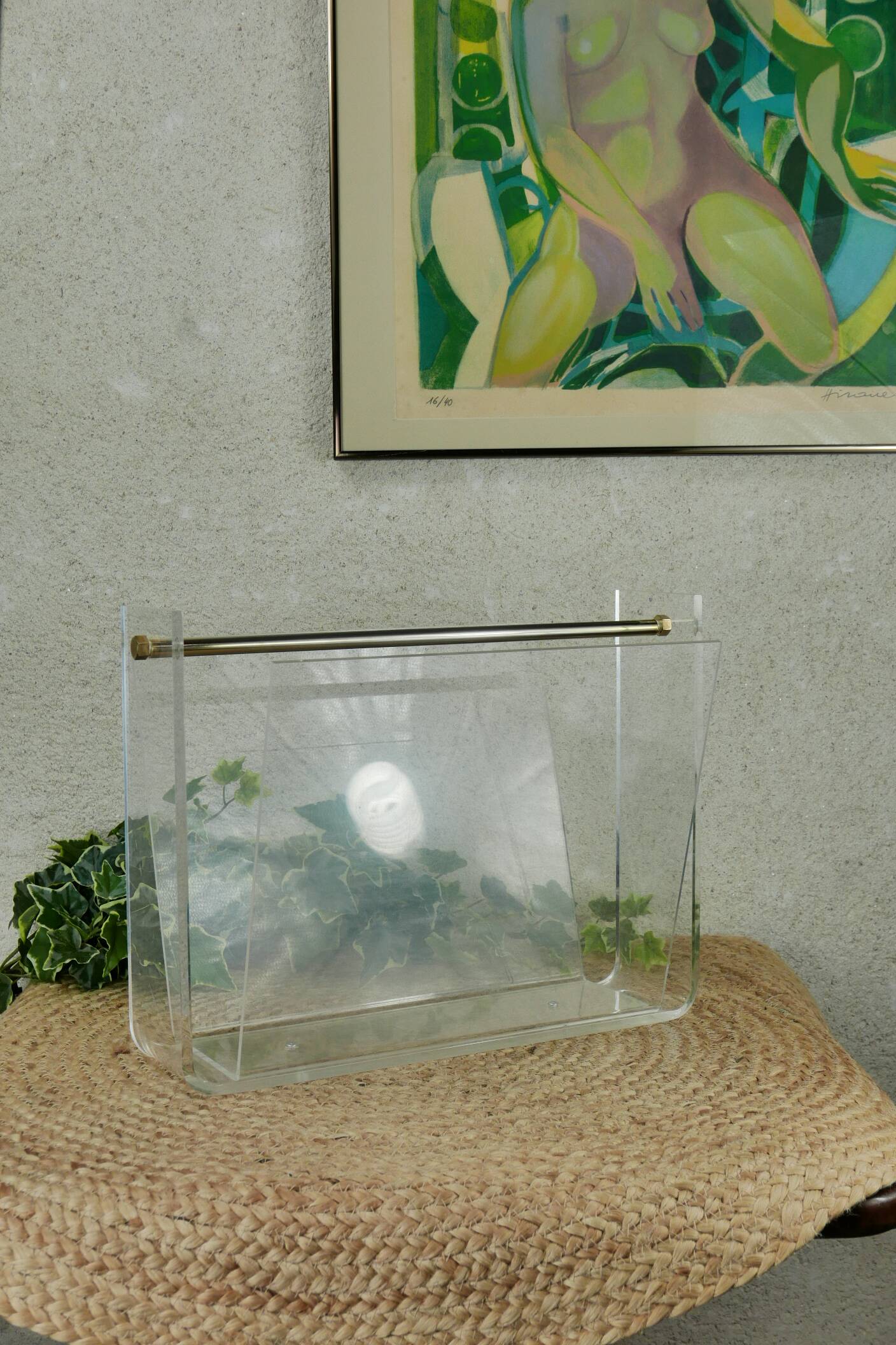 Roche Bobois plexiglass magazine rack 70