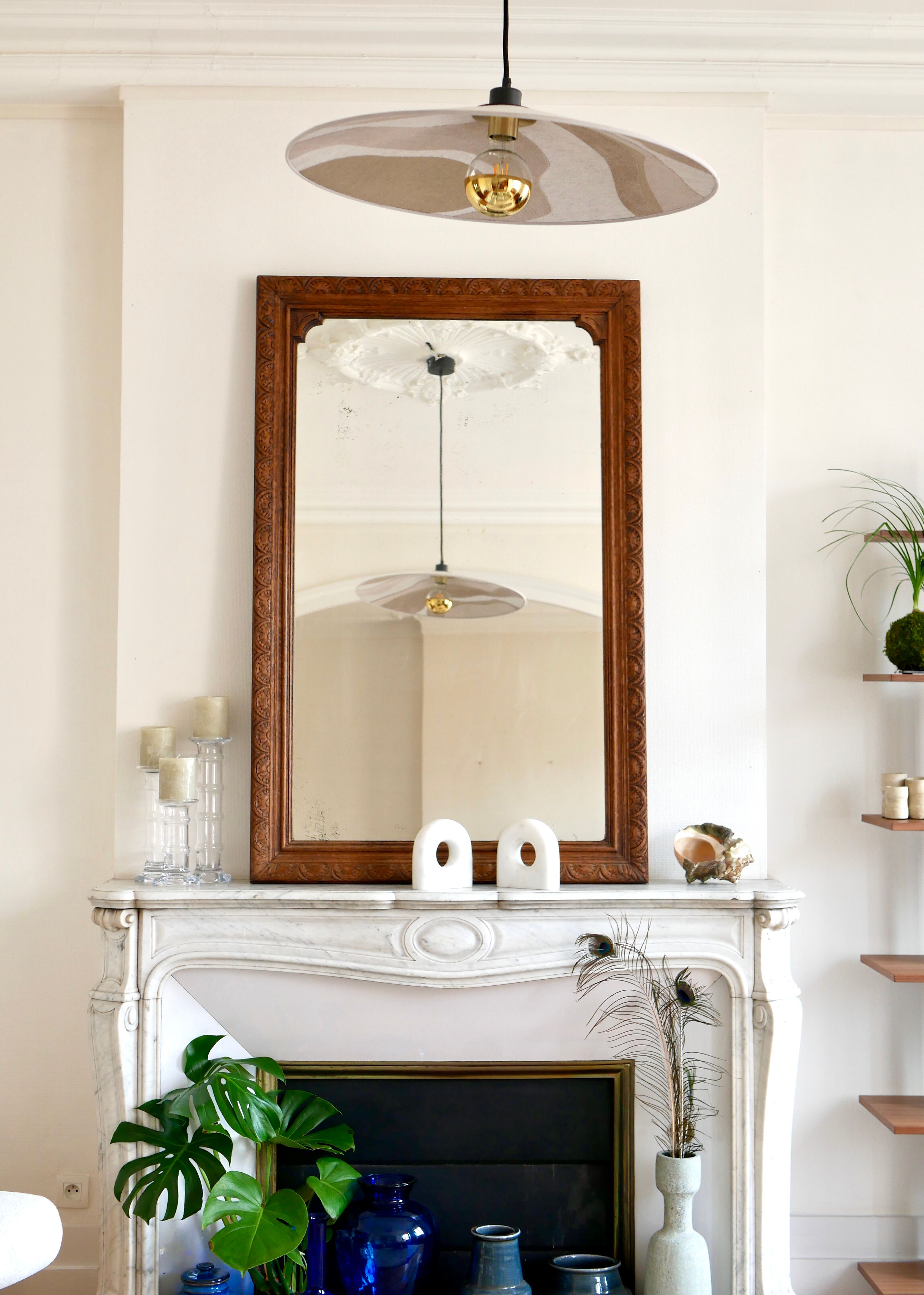 Carved wooden mirror 149x95cm