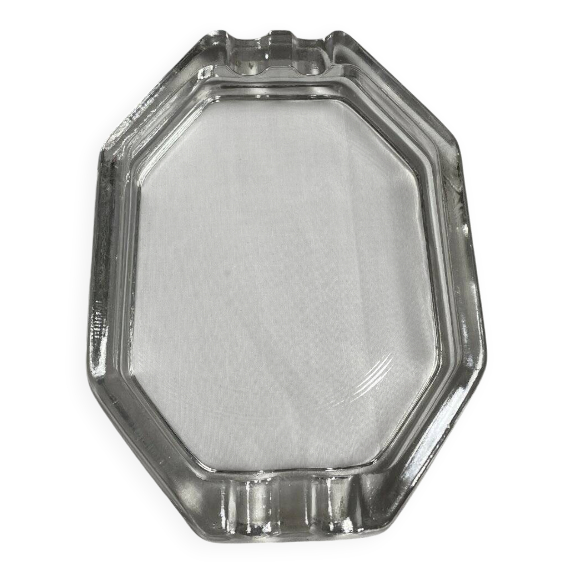 Vintage octagonal glass ashtray