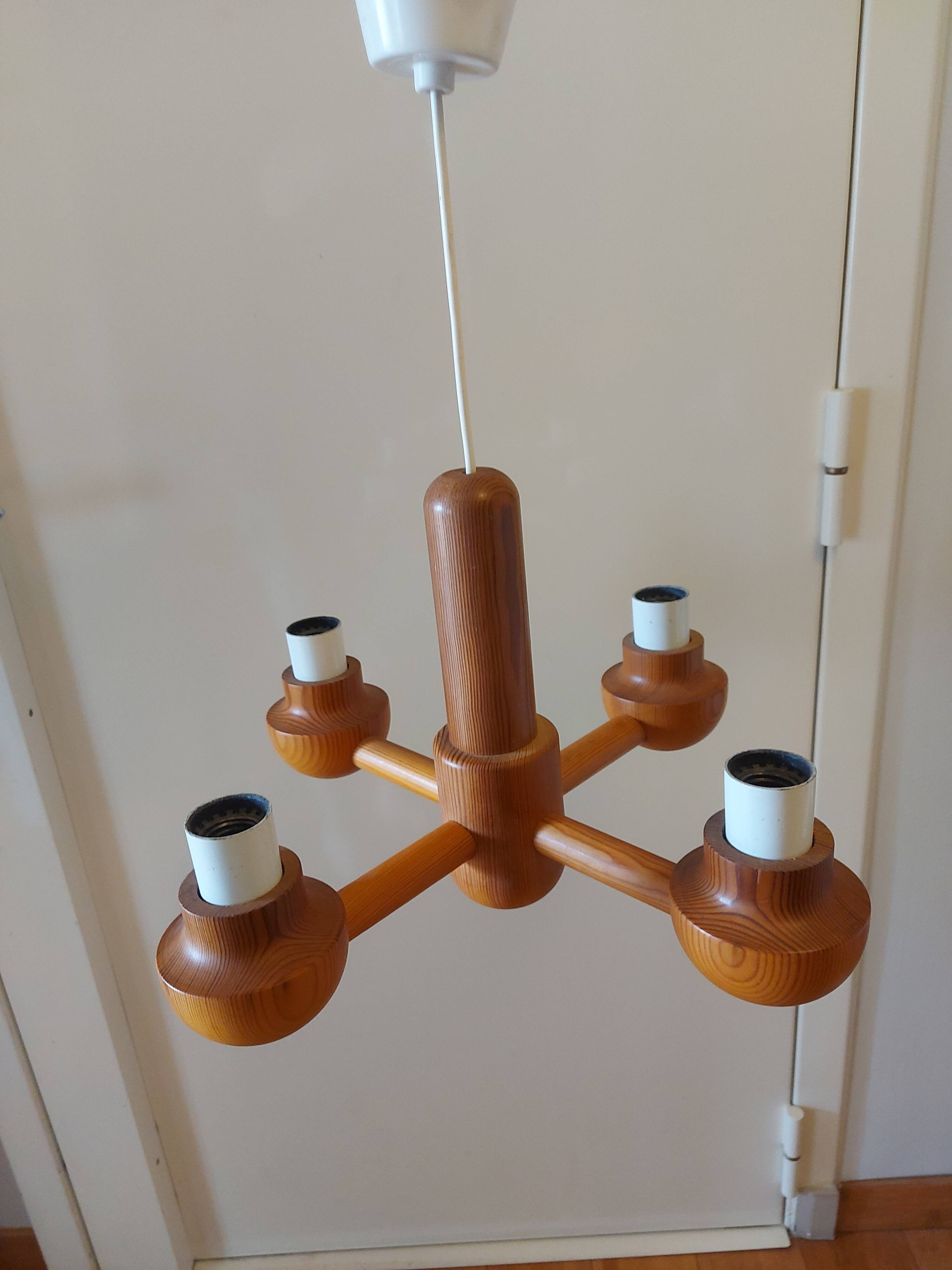 Vintage Ikea pine chandelier