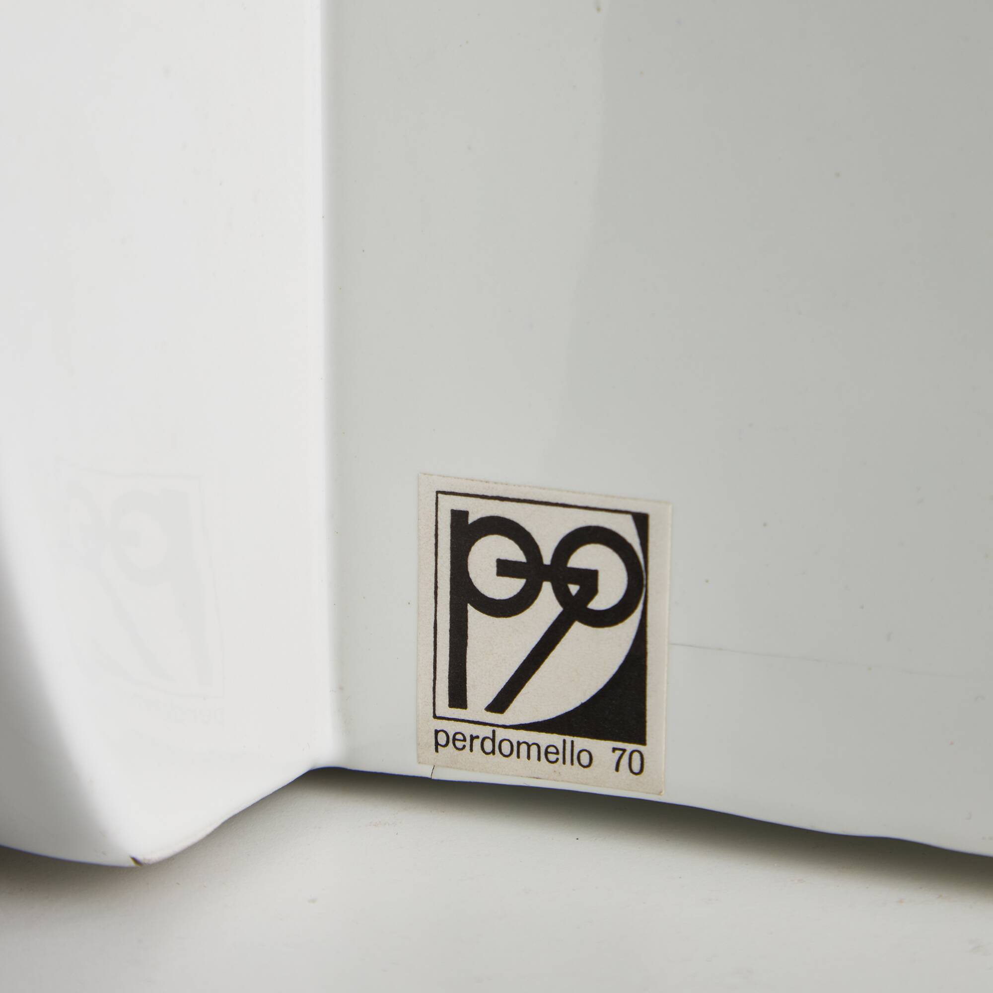 Perdomello 70 White Ceramic Hemisphere Lamp, 1970s