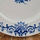 Large antique K&G Lunéville plate, blue floral decoration.