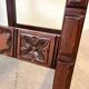 Spanish chair in leather and carved wood, 1950s/60s.