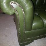 Chesterfield 3-seater dark green sofa