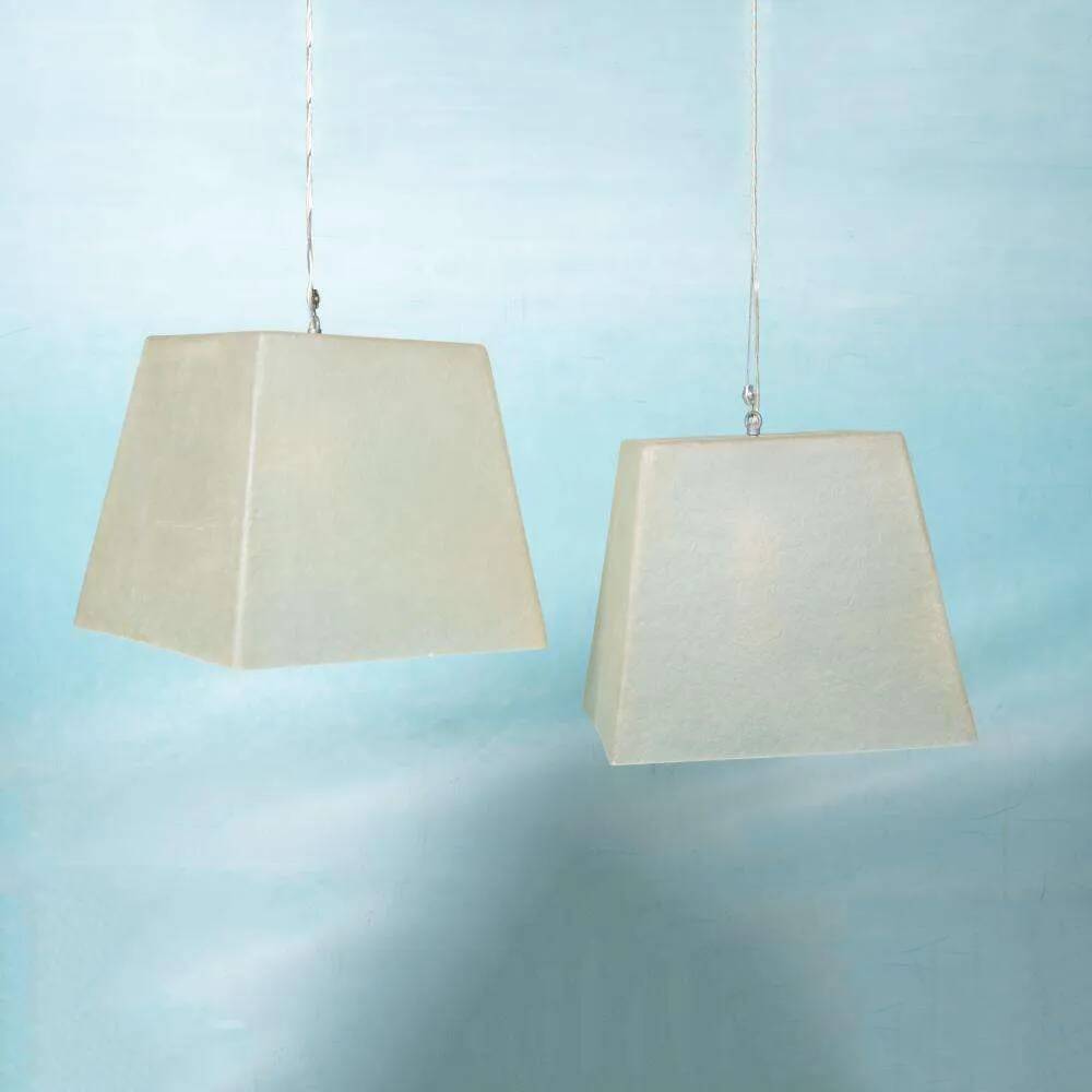 Vintage minimalist pendant lamp in fibreglass, Roche Babois
