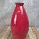 Vintage red glass vase – hand-painted floral decoration – signed Ar