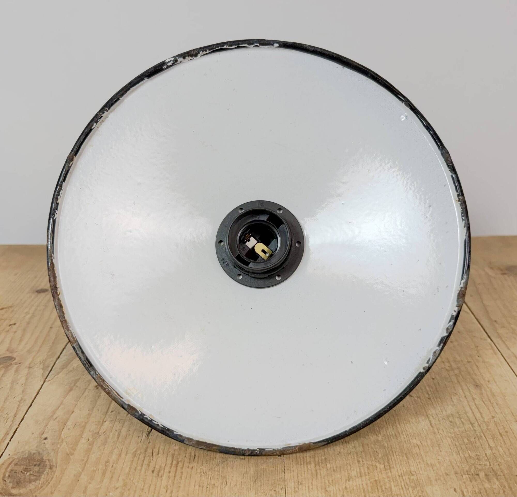 Industrial Blue Enamel Military Pendant Lamp with Cast Aluminium Top, 1960s