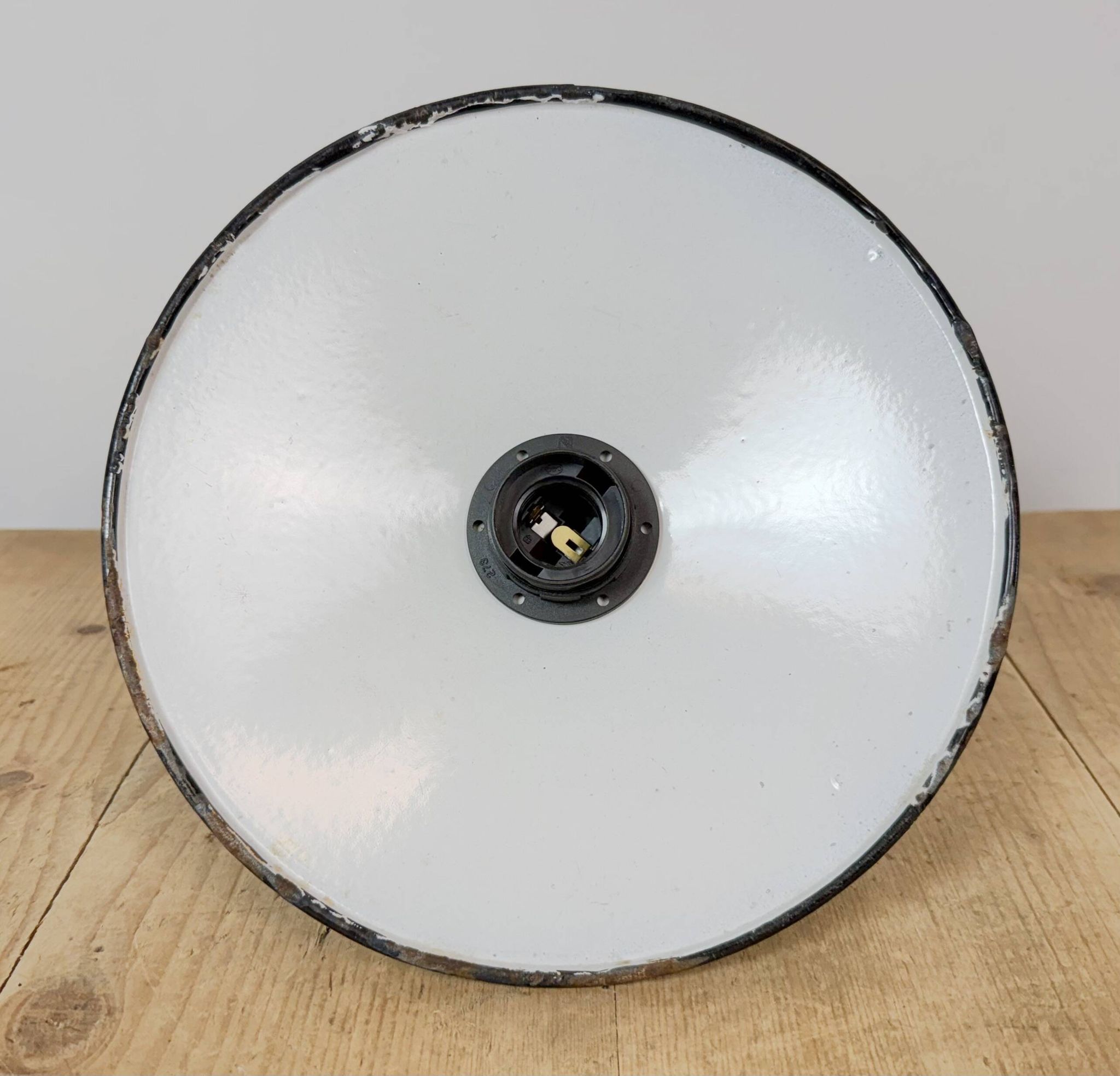 Industrial Blue Enamel Military Pendant Lamp with Cast Aluminium Top, 1960s