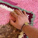 Moroccan handmade rug, beni ourain pink shag 150/250cm