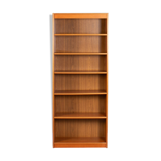 Bibliothèque haute danoise rétro en teck des années 1960, milieu du siècle