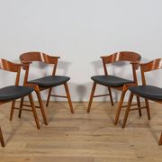 Chaises en teck danoises du milieu du siècle de Korup Stolefabrik, Danemark, 1960.