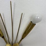 rare minimalist 33cm Brass Theatre Wall Light Sconce, Italy 1950s