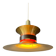 Large UFO flying saucer pendant light with orange light.