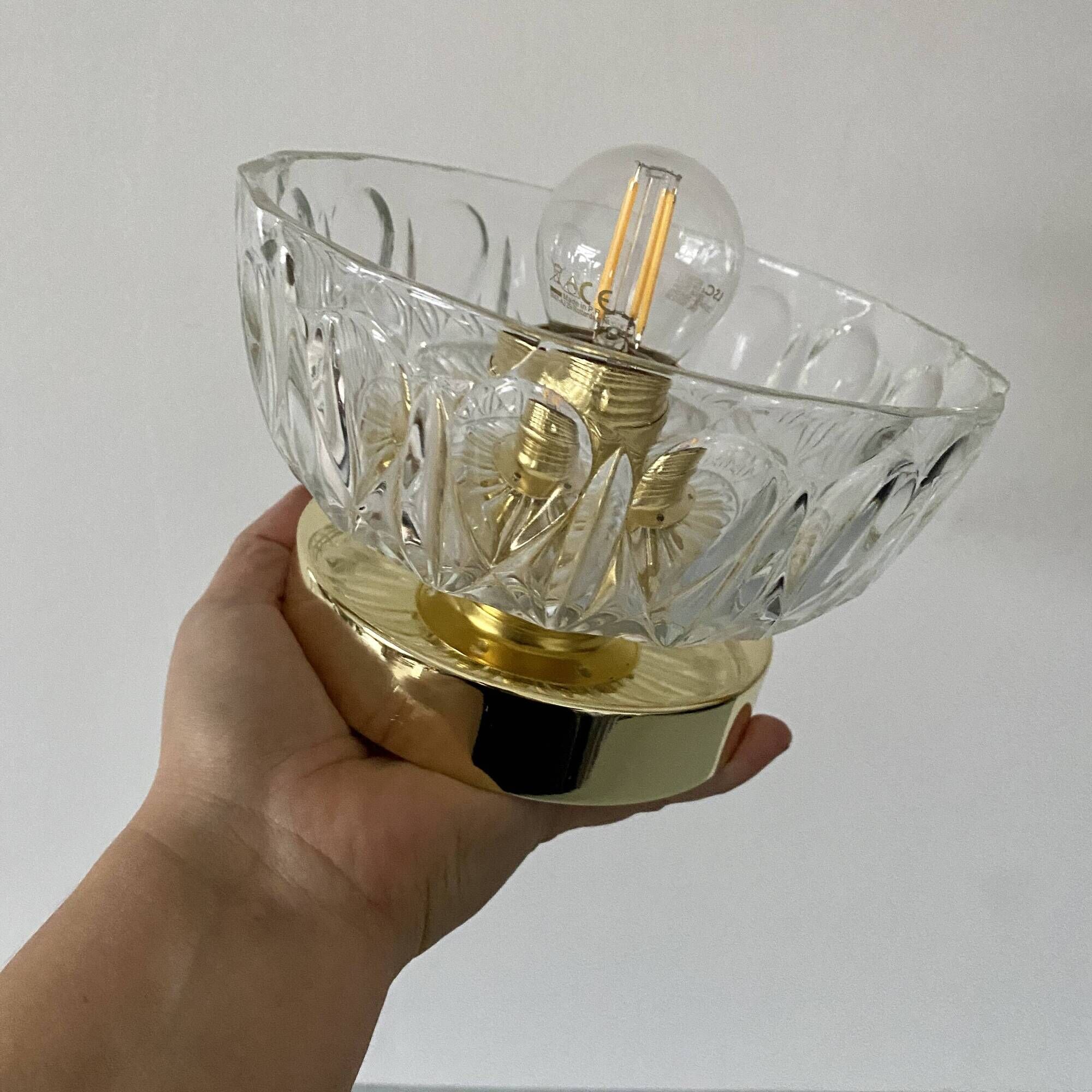 Vintage molded glass lampshade wall light - tableware collection -