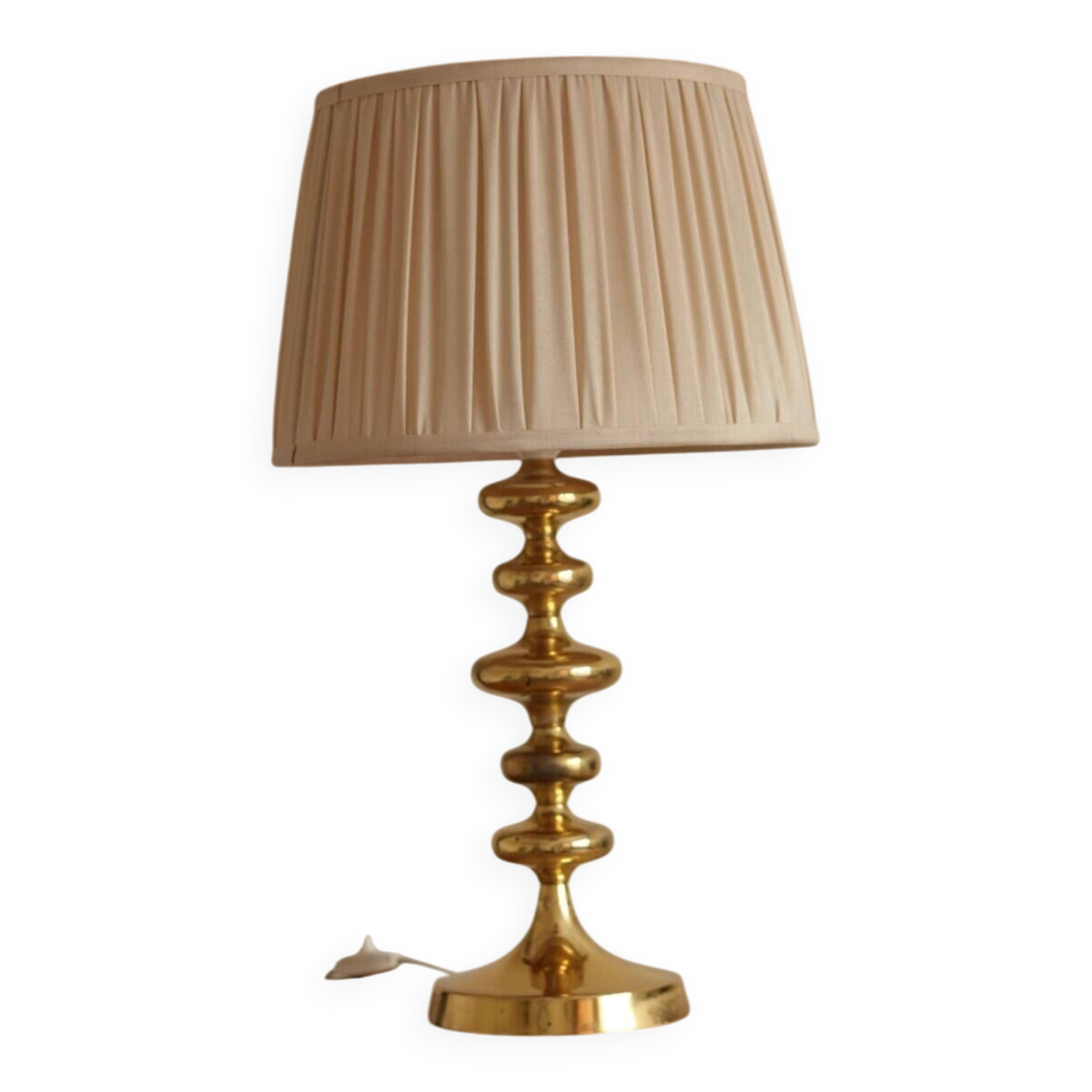 Single Swedish Brass Bobbin Table lamp