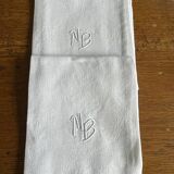 2 old napkins monogram NB