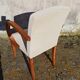 Pair of bridge armchairs from the 50s off-white velvet