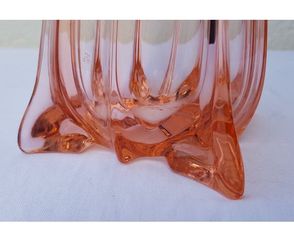 Art deco pink glass vase