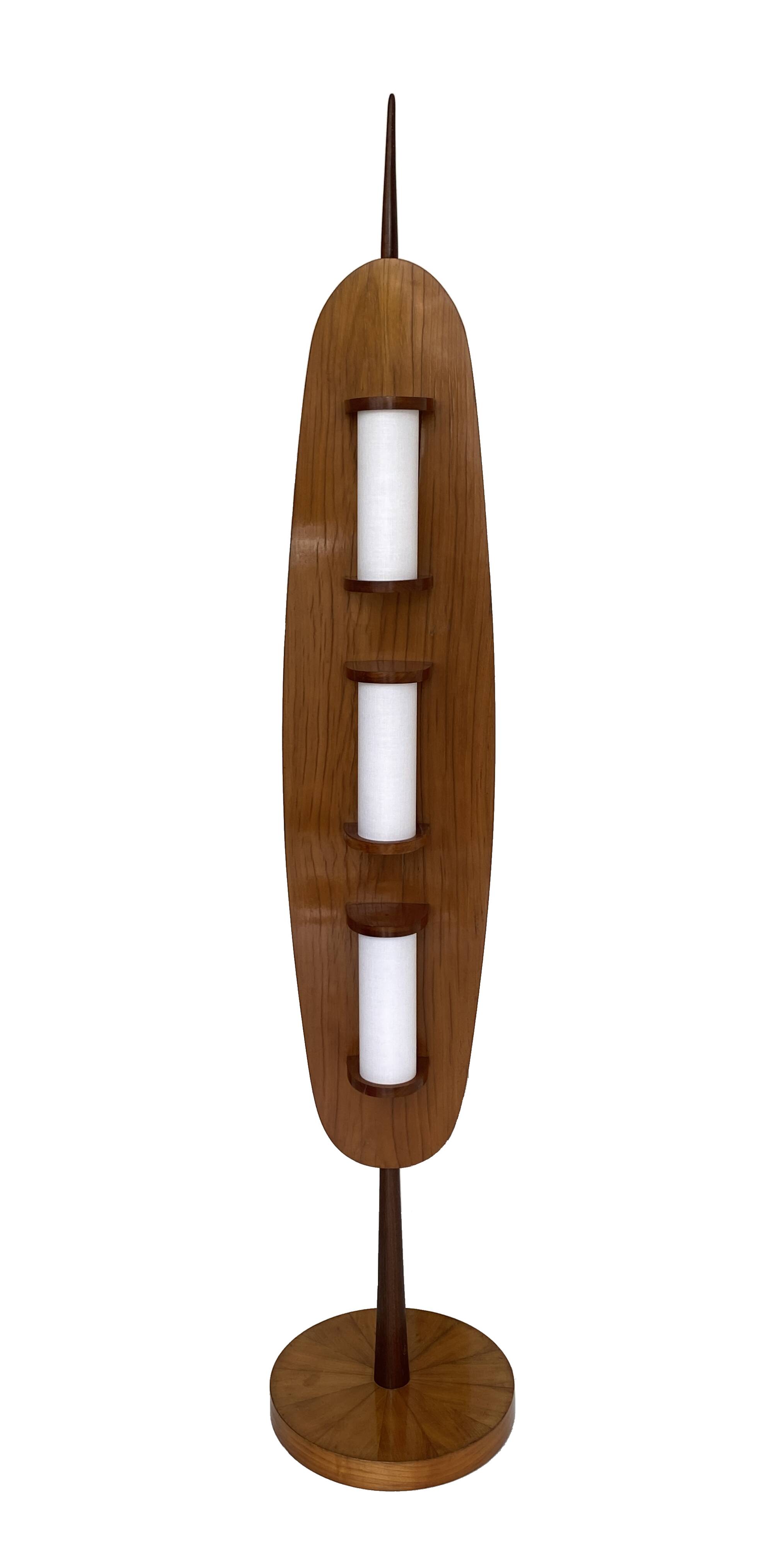 1960s wooden floor lamp