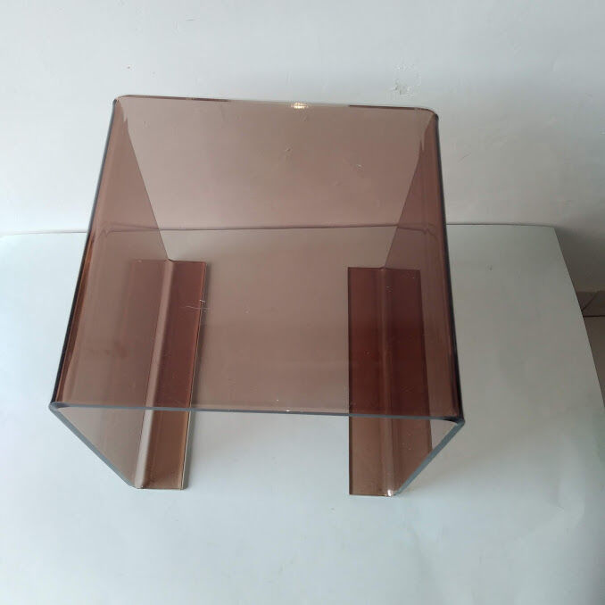 Table cube smoked plexiglas 1970
