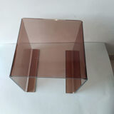 Table cube smoked plexiglas 1970