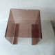 Table cube en plexiglas fumé 1970