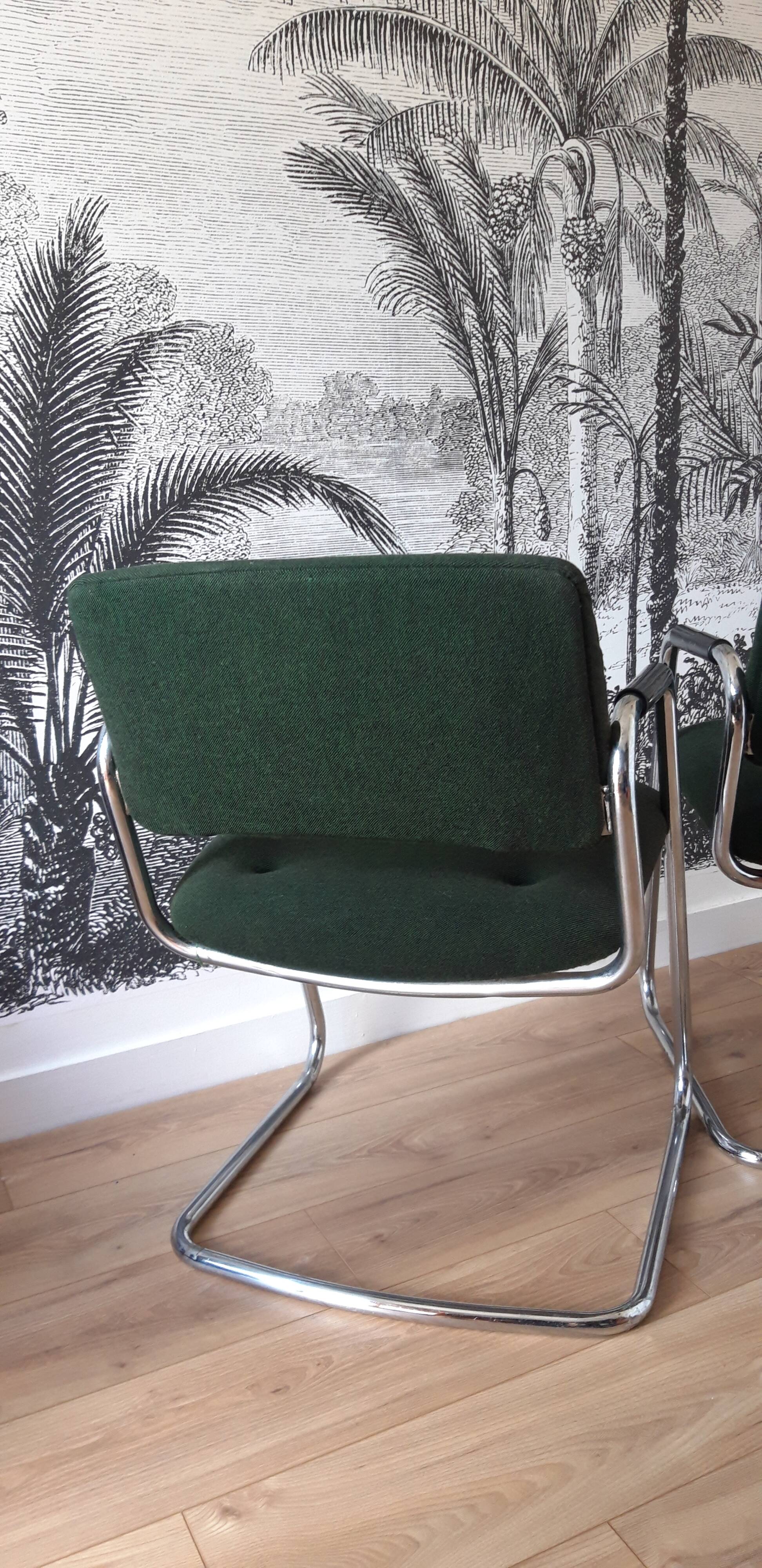 Pair of armchairs Stafor bottle green