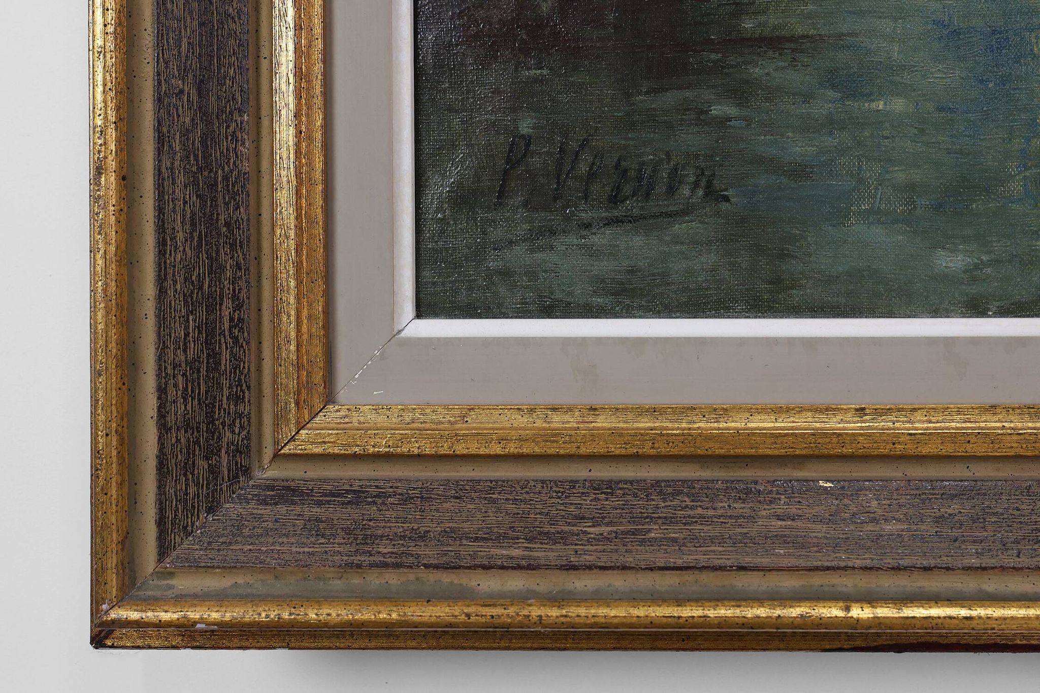 Signed 20th Century Rustic Landscape Painting the Smedepoort Bruges, Belgiu