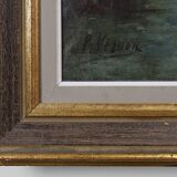 Signed 20th Century Rustic Landscape Painting the Smedepoort Bruges, Belgiu