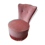 Powder pink velvet low chair