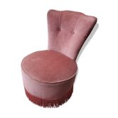 Powder pink velvet low chair