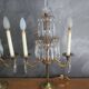 Pair of antique bronze and crystal candelabras - electrified