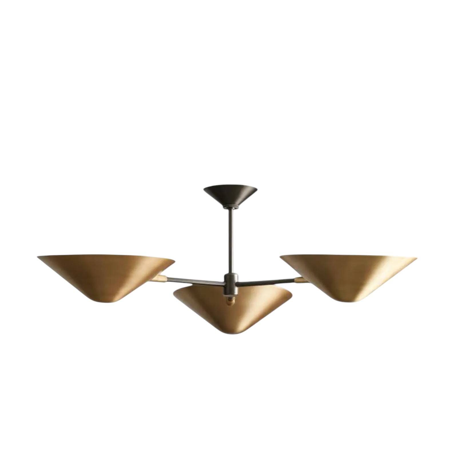 1950s Mid Century Brass Simms 3-Light Sputnik Chandelier – Curved Arm Linea