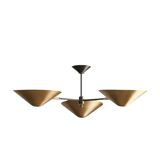 1950s Mid Century Brass Simms 3-Light Sputnik Chandelier – Curved Arm Linea