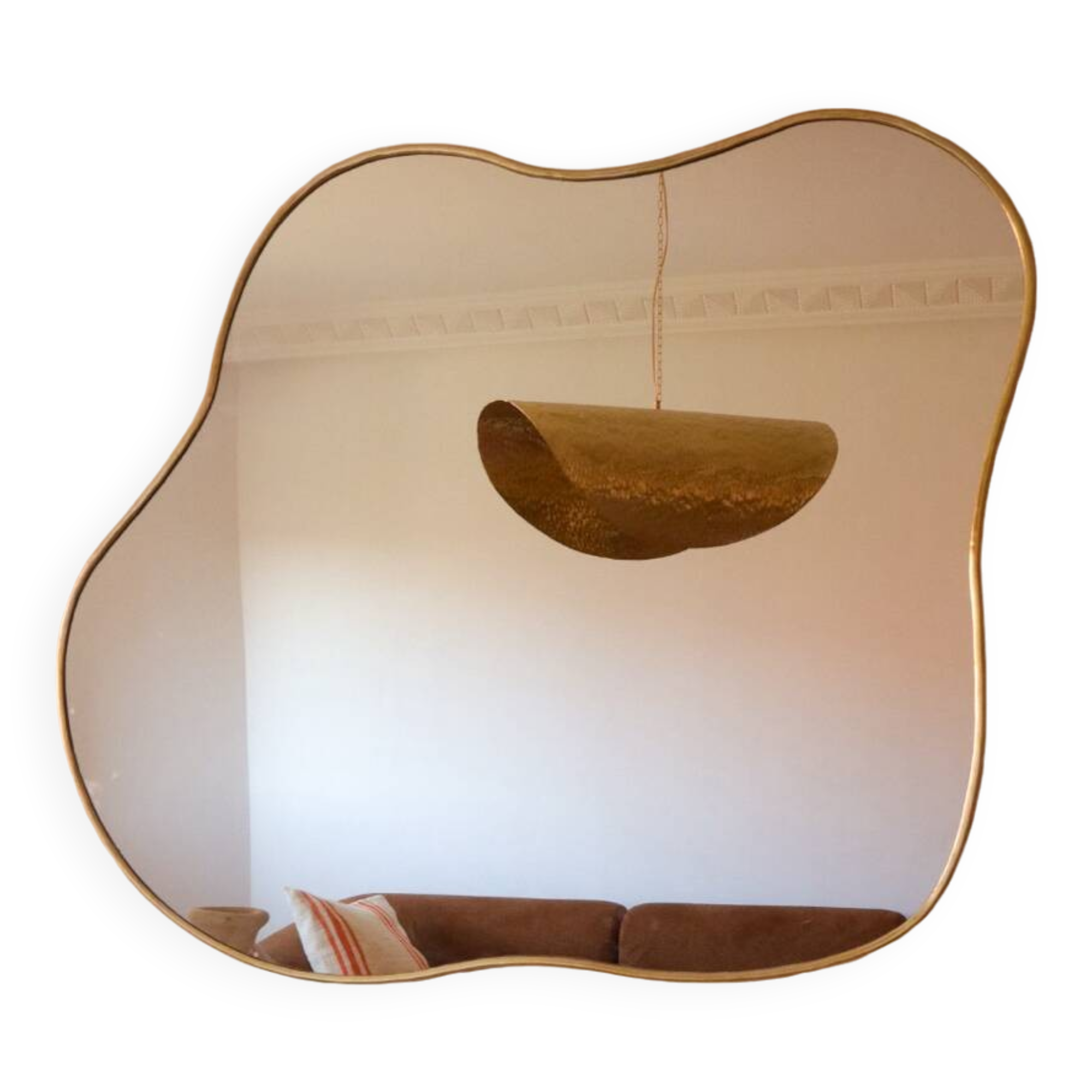 Abstract Organic Brass Mirror