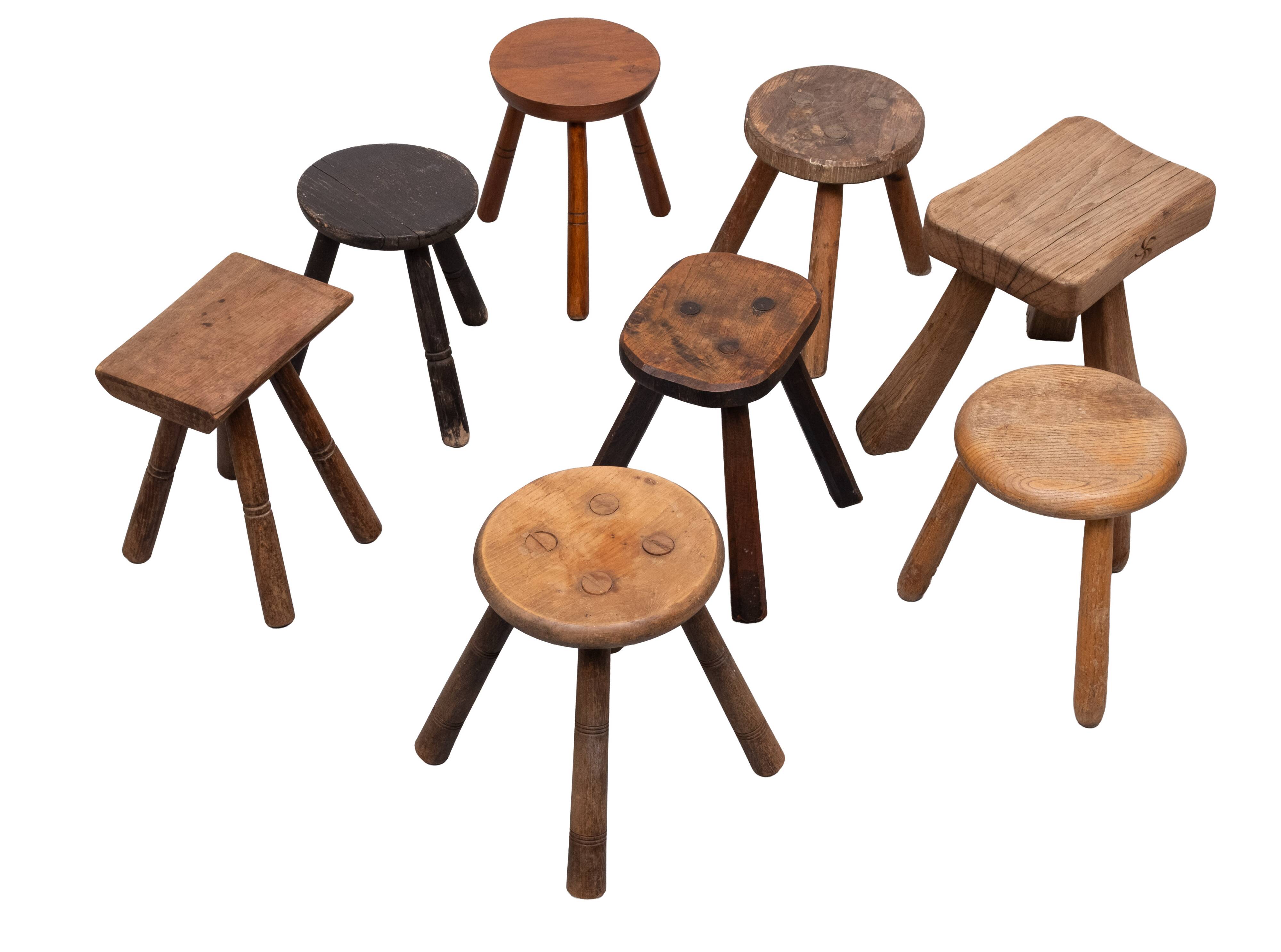 Set of 8 original Milk stools 1950s Holland