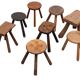 Set of 8 original Milk stools 1950s Holland