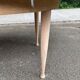 Renovated round extendable Scandinavian dining table in teak, 110cm.