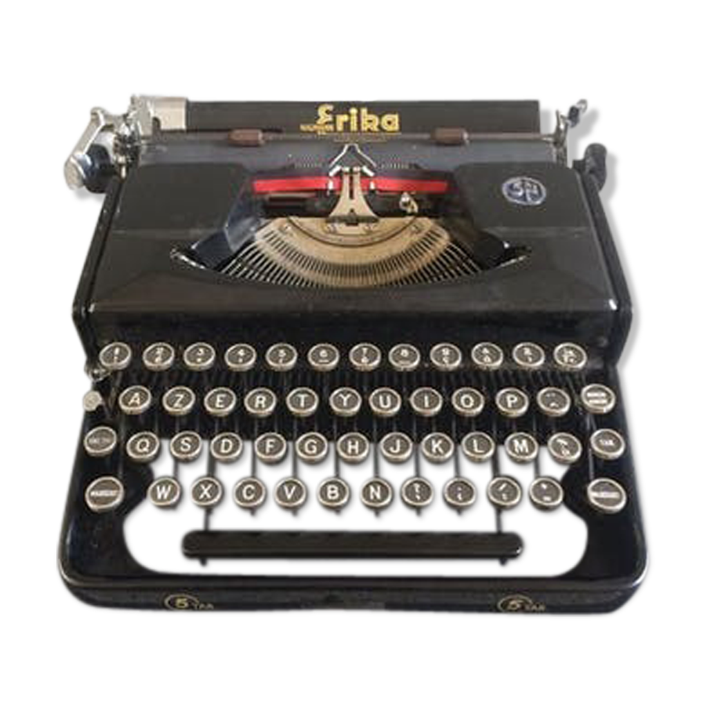 Machine à écrire ancienne Erika Naumann années 40 Selency