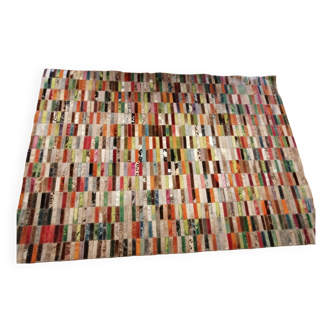 Multicolored leather rug