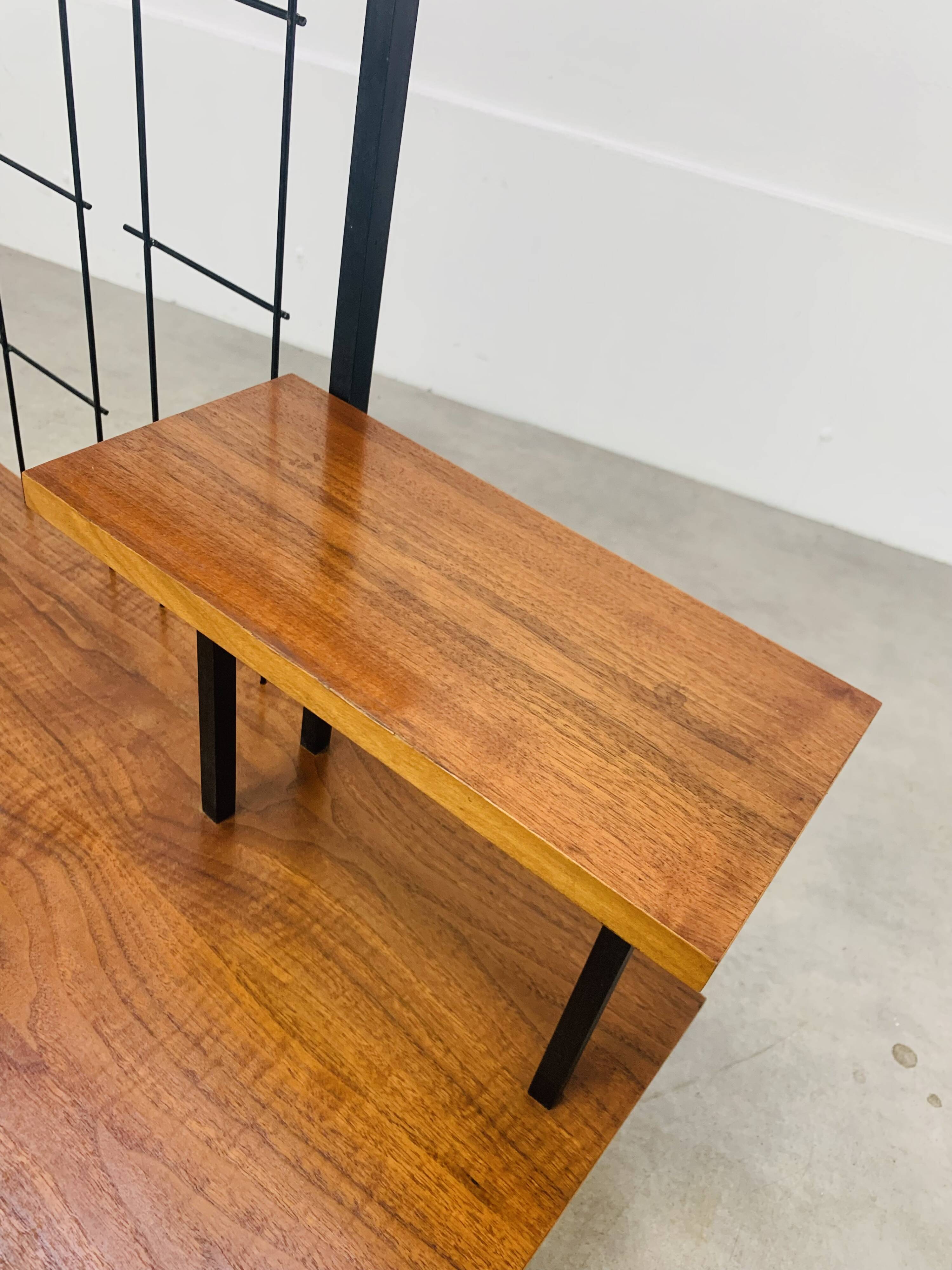 50s asymmetrical plant shelf, teak