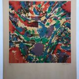 Aflred manessier, country joy, 1975. original signed lithograph