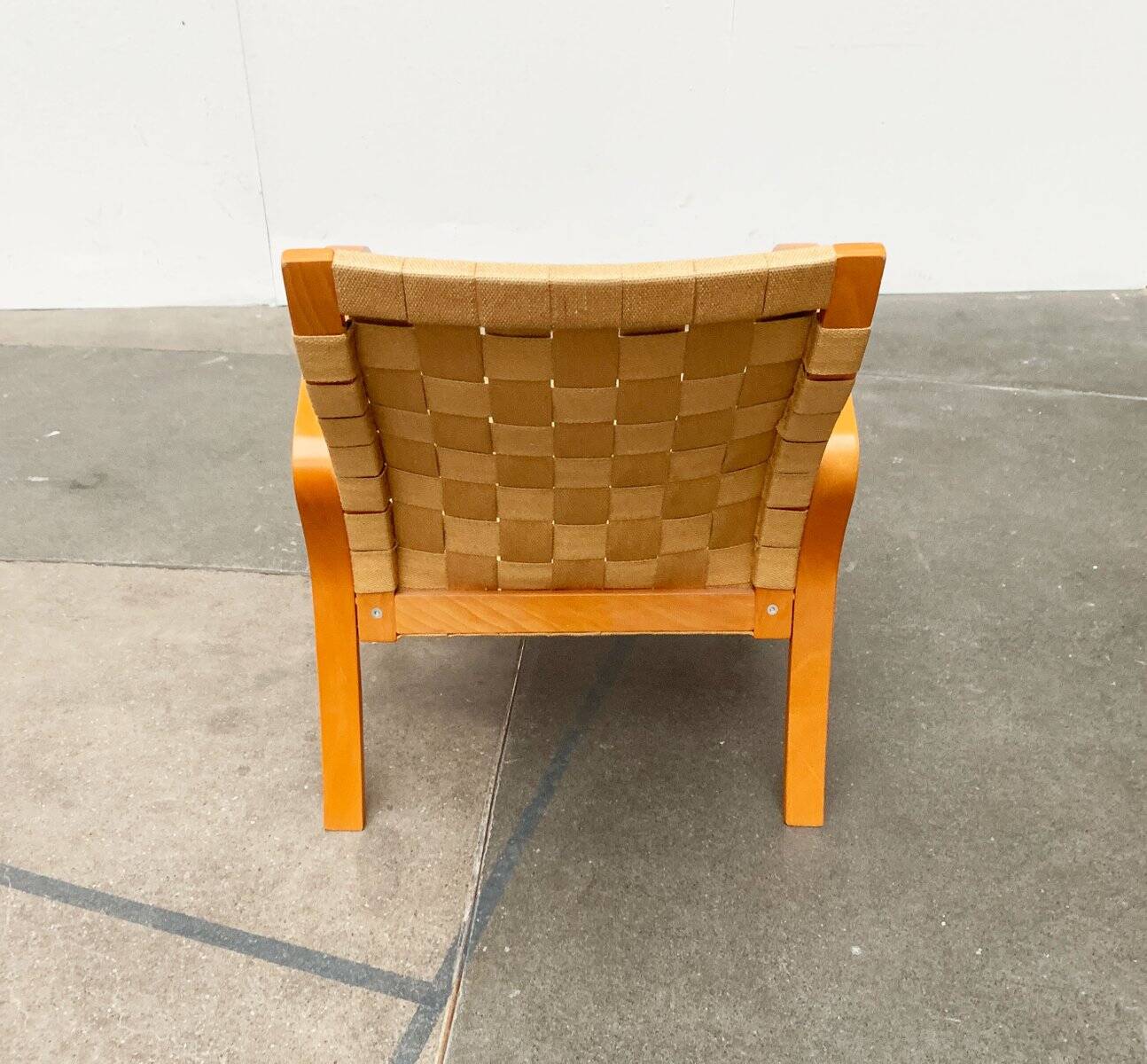 Vintage Scandinavian wooden armchair set