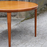 Danish teak extendable round table of the years 60