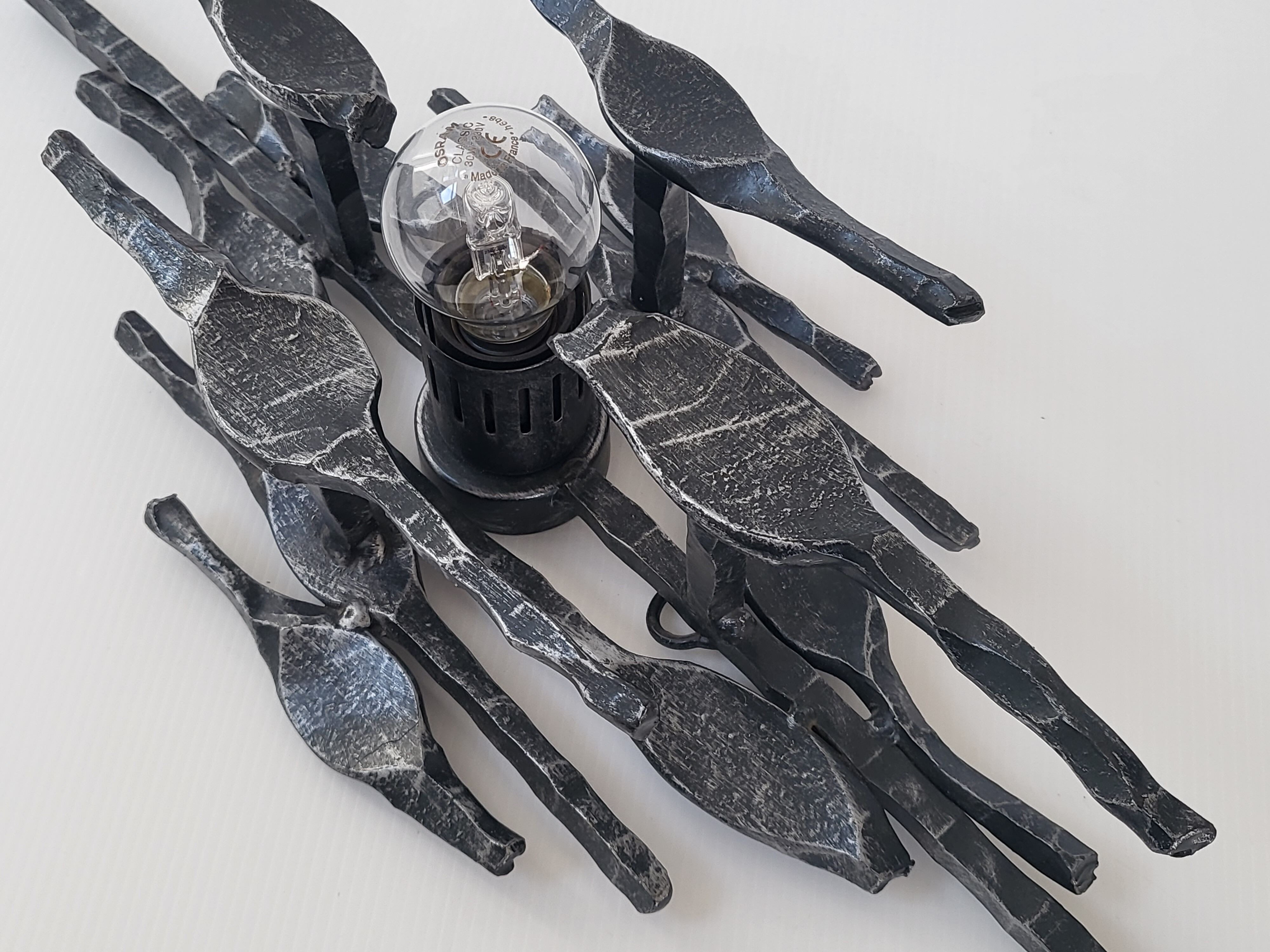 Brutalist wall lamp 1970 vintage